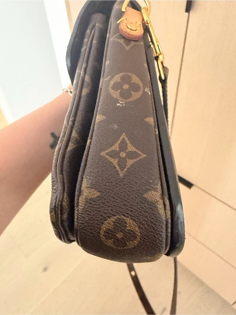 Louis Vuitton Monogram Canvas Crossbody with Gold Hardware